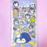 clear plastic sticker stickers sheet pvc sheet sheets pack packs 4 stationery gift gifts store supplies shop planner addict addicts penguin penguins panda pandas brown bear yellow bears raccoon raccoons cute kawaii 