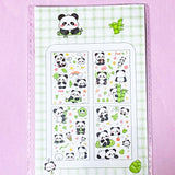 clear plastic sticker stickers sheet pvc sheet sheets pack packs 4 stationery gift gifts store supplies shop planner addict addicts penguin penguins panda pandas brown bear yellow bears raccoon raccoons cute kawaii 