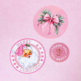 very large pink christmas festive bow bows round merry christmas santa claus father pretty packaging supplies sticker stickers shop store uk sheet of glossy plastic paper stationery 45mm 4.5cm