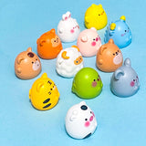 Chinese zodiac animal resin figurines on a blue background