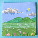oil painting stick memo memos note pad notes post it cute kawaii landscape pretty purple pink blue green ocean seashore field mountain hills fuji uk stationery shop store planner supplies gift gifts art