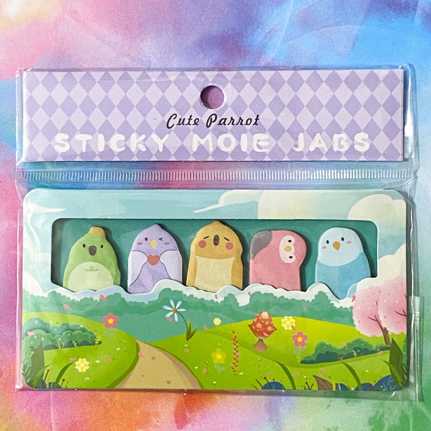 sticky memo memos index tab tabs set cute kawaii animal animals uk stationery gift gifts shop store fun pretty present ideas panda pandas dog puppy puppies dogs kitten cat cats kittens capybara capybaras fish ocean life parrot bird birds parrots