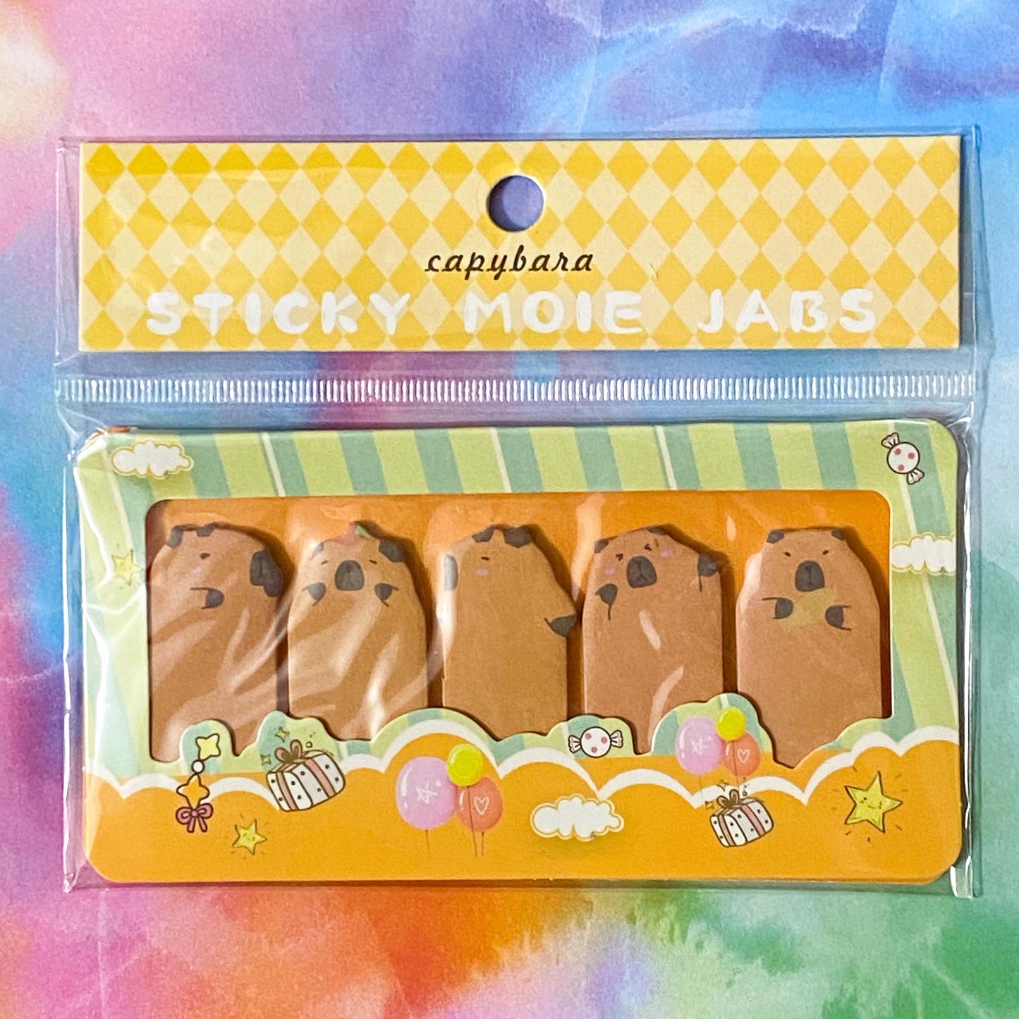 sticky memo memos index tab tabs set cute kawaii animal animals uk stationery gift gifts shop store fun pretty present ideas panda pandas dog puppy puppies dogs kitten cat cats kittens capybara capybaras fish ocean life parrot bird birds parrots