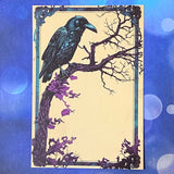 spooky witchcraft witch witches magic magical bold colours vintage sepia postcard postcards post card cards uk cute kawaii halloween stationery individual planner supplies addict purple magenta pink teal blue green black brown bright art artwork cat black cats broomstick haunted house occult spider's web webs cobweb potion potions hat hats book crow raven crows bird birds