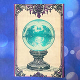 spooky witchcraft witch witches magic magical bold colours vintage sepia postcard postcards post card cards uk cute kawaii halloween stationery individual planner supplies addict purple magenta pink teal blue green black brown bright art artwork cat black cats broomstick haunted house occult spider's web webs cobweb potion potions hat hats book crow raven crows bird birds