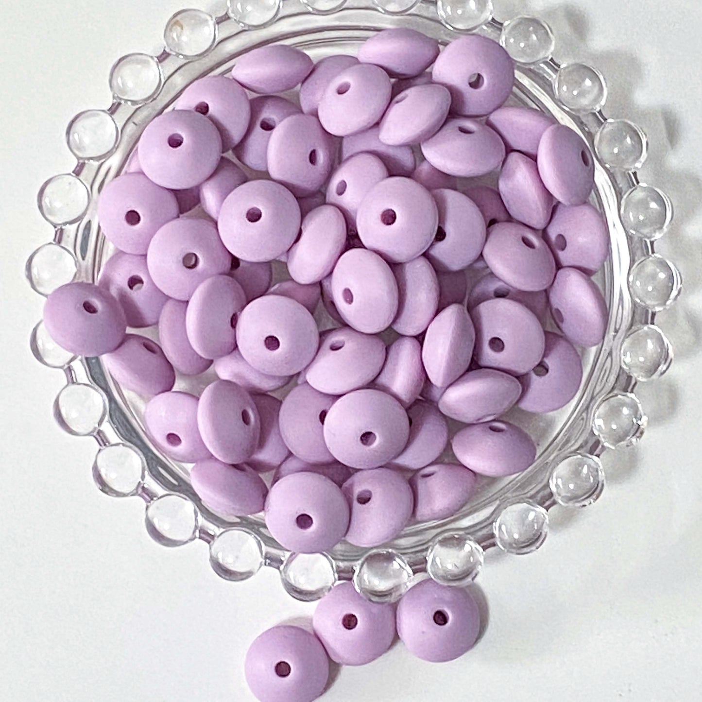 SILICONE BEAD BEANS 12mm x 7mm thick PERFECT SPACER DISC SET of 2