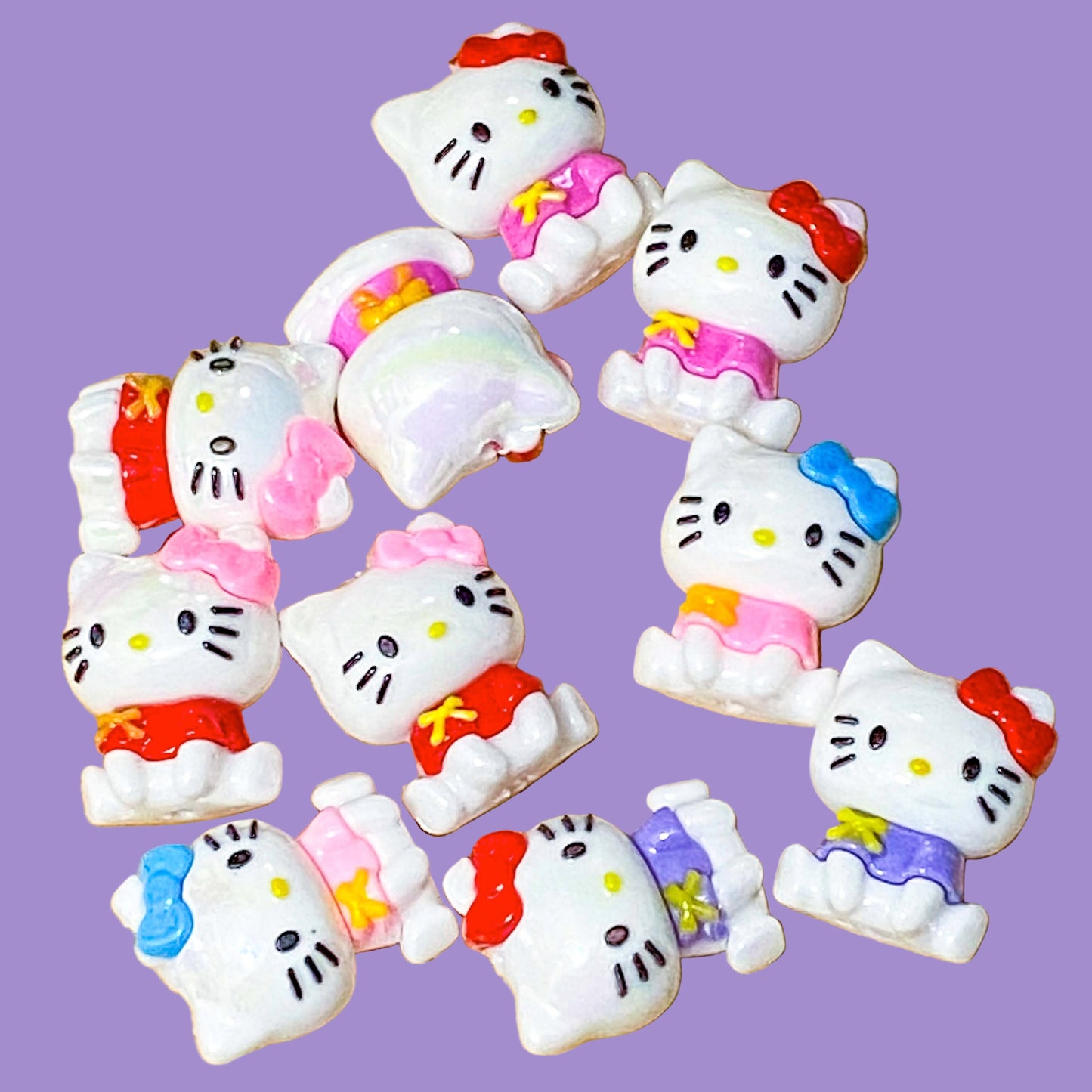 JUMBO ACRYLIC IRIDESCENT Cute Animal Beads DOG CAT BUNNY & BEAR