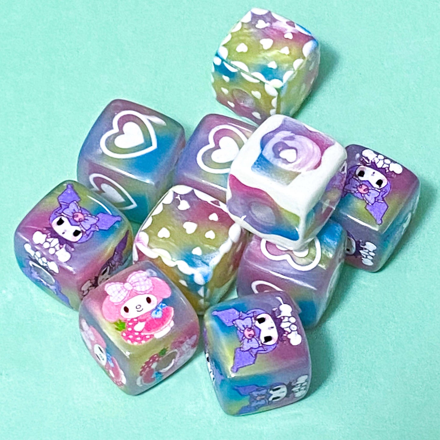 jumbo acrylic pearly pearl bead beads large big cube cubes chunky kitty iridescent cat cats balloon balloons big eye eyes black  uk cute kawaii craft supplies beaded pen pens make your own jewellery