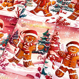 vintage retro nostalgia deer baby deers santa claus father christmas festive gingerbread man men ginger bread postcard postcards cards post uk cute kawaii stationery supplies shop store red pink