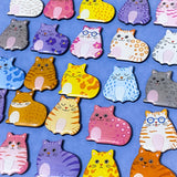 magnet magnets fridge cute kawaii cat cats kitty kitten colourful set of plastic little small pink purple blue yellow white grey uk gift gifts stocking filler fillers