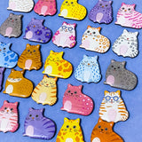 magnet magnets fridge cute kawaii cat cats kitty kitten colourful set of plastic little small pink purple blue yellow white grey uk gift gifts stocking filler fillers