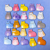 magnet magnets fridge cute kawaii cat cats kitty kitten colourful set of plastic little small pink purple blue yellow white grey uk gift gifts stocking filler fillers