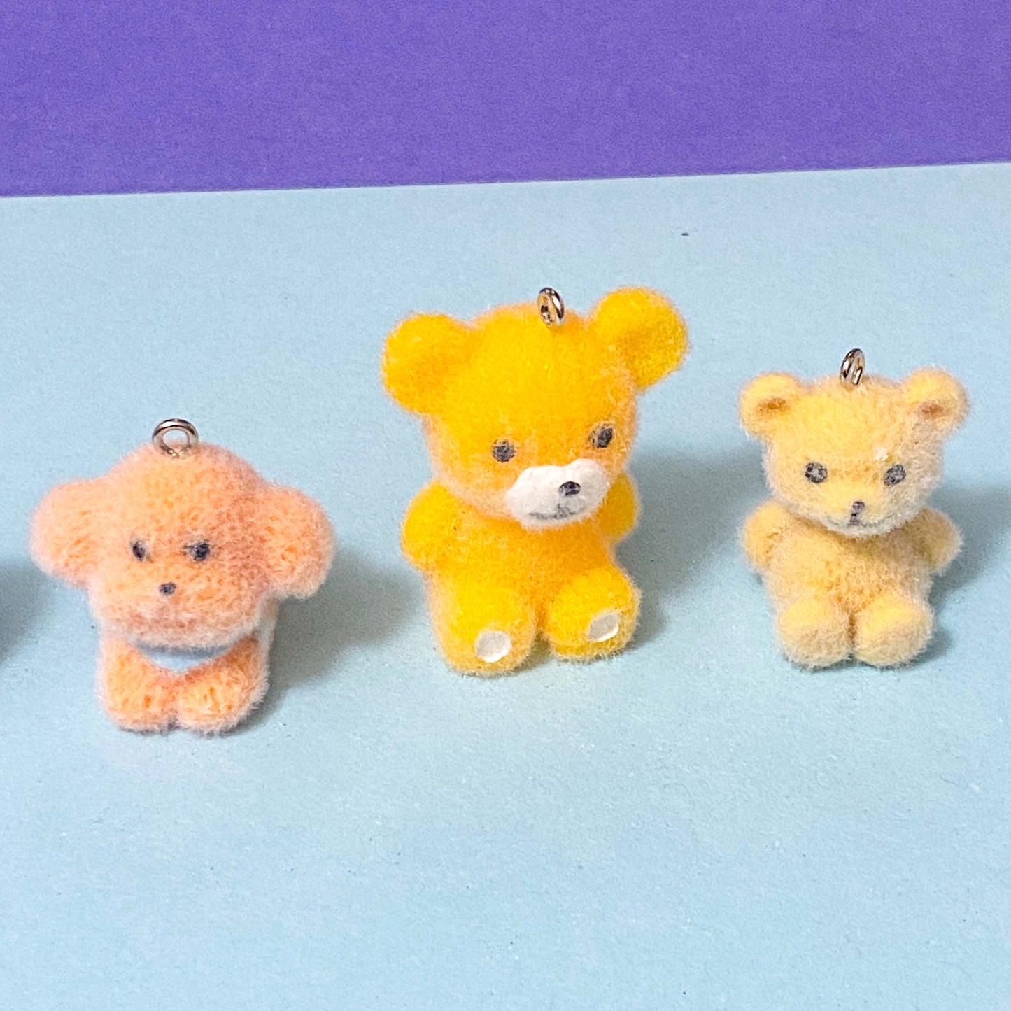 Flocked Large ANIMAL CHARM -DOG CAT BEAR CHICK PANDA BUNNY DUCK