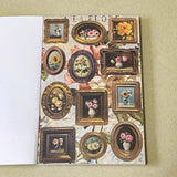 vintage old carnival tour sticker book featuring botanical roses, mushrooms, woodland animals, antique ephemera, correspondence stickers, fruit labels, Parisian motifs and cottage garden illustrations. Book of 30 pages of matte paper stickers.