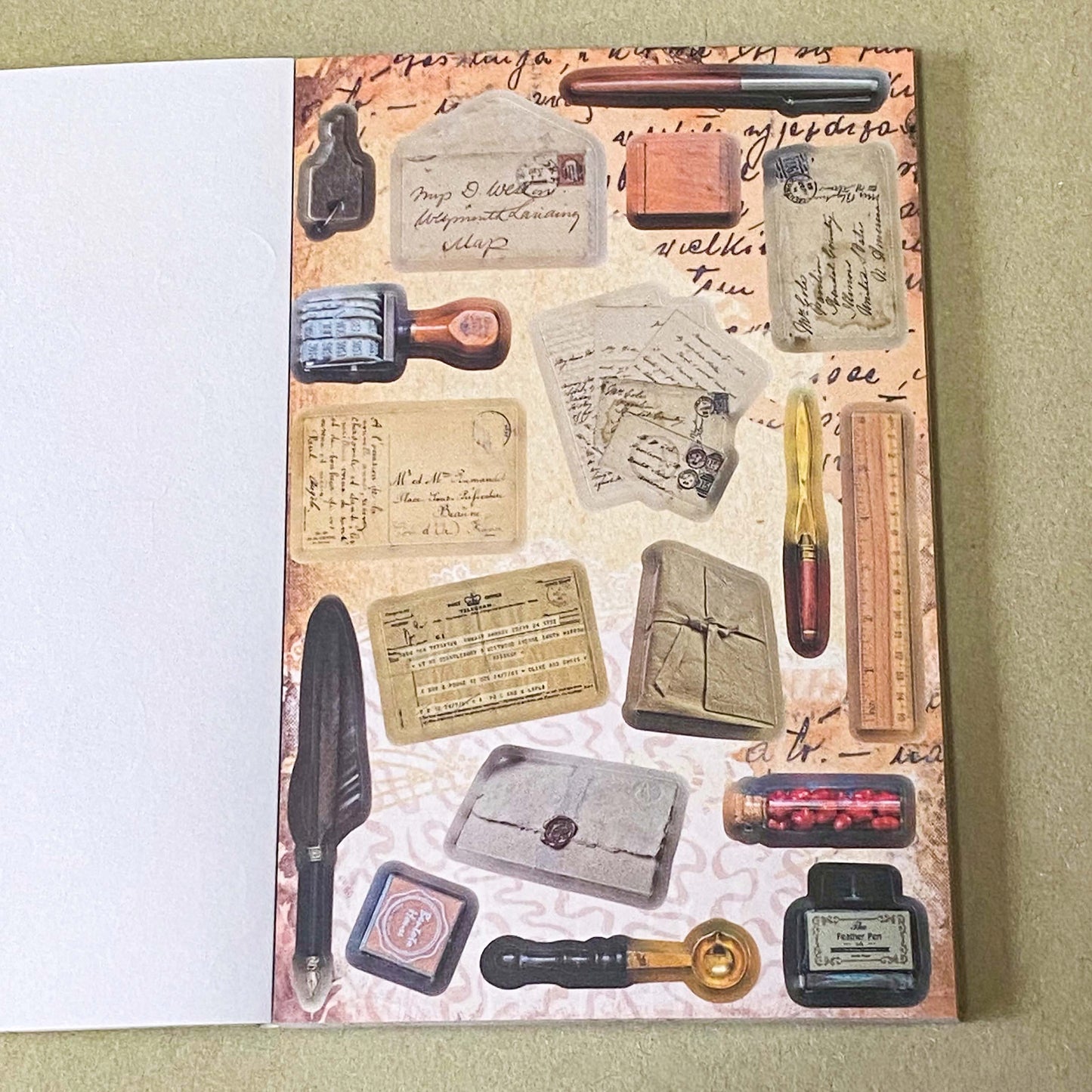 vintage old carnival tour sticker book featuring botanical roses, mushrooms, woodland animals, antique ephemera, correspondence stickers, fruit labels, Parisian motifs and cottage garden illustrations. Book of 30 pages of matte paper stickers.