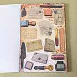 vintage old carnival tour sticker book featuring botanical roses, mushrooms, woodland animals, antique ephemera, correspondence stickers, fruit labels, Parisian motifs and cottage garden illustrations. Book of 30 pages of matte paper stickers.