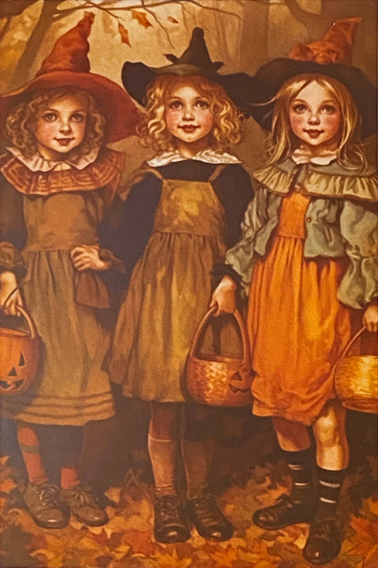 halloween spooky post card cards postcard postcards uk cute kawaii fun autumn witch withces black cat cats pumpkin pumpkins full moon magic magical occult witchcraft tree haunted house orange yellow vintage nostalgia retro vibes feel victorian young girl girls