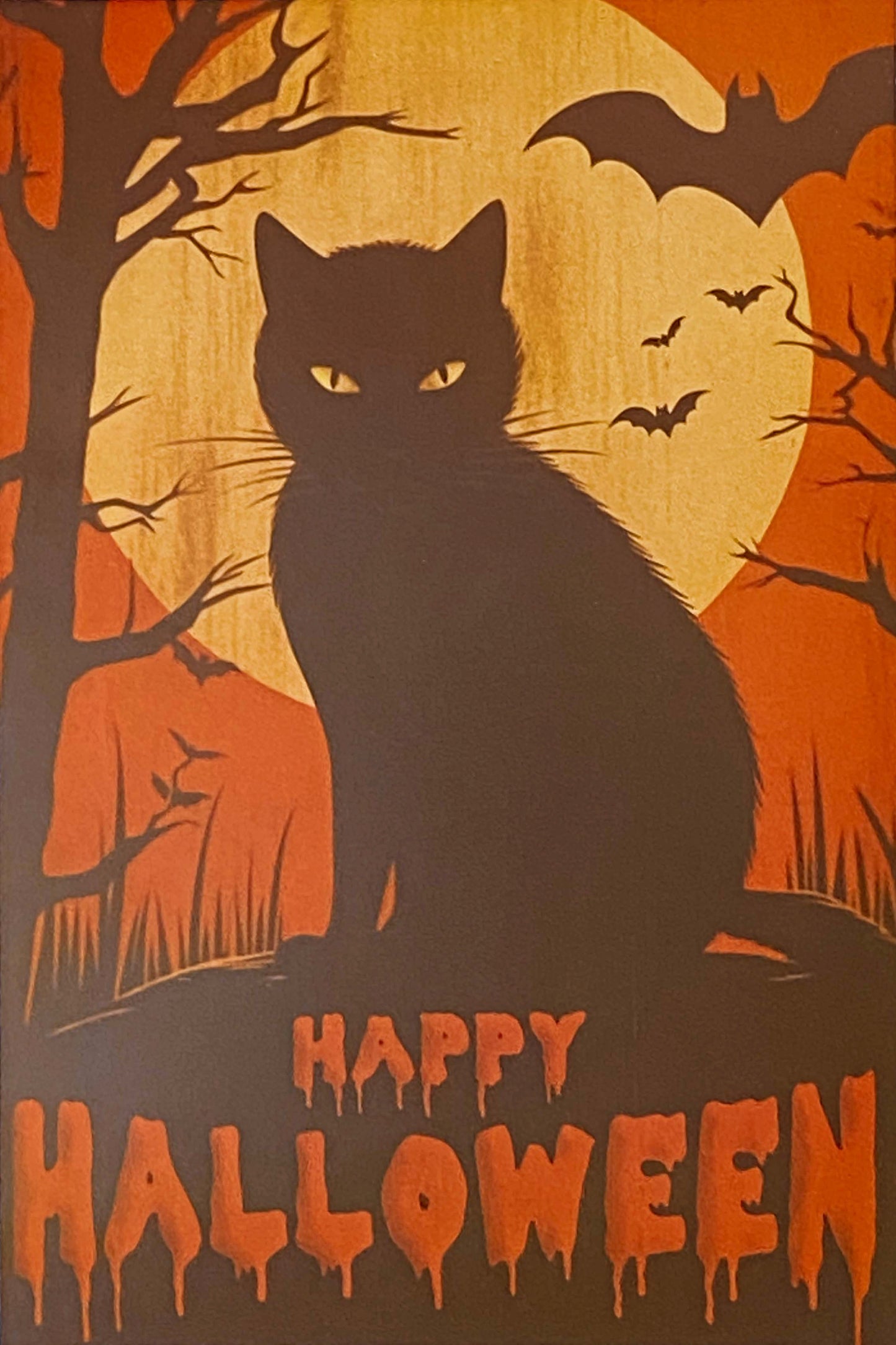 halloween spooky post card cards postcard postcards uk cute kawaii fun autumn witch withces black cat cats pumpkin pumpkins full moon magic magical occult witchcraft tree haunted house orange yellow vintage nostalgia retro vibes feel victorian young girl girls