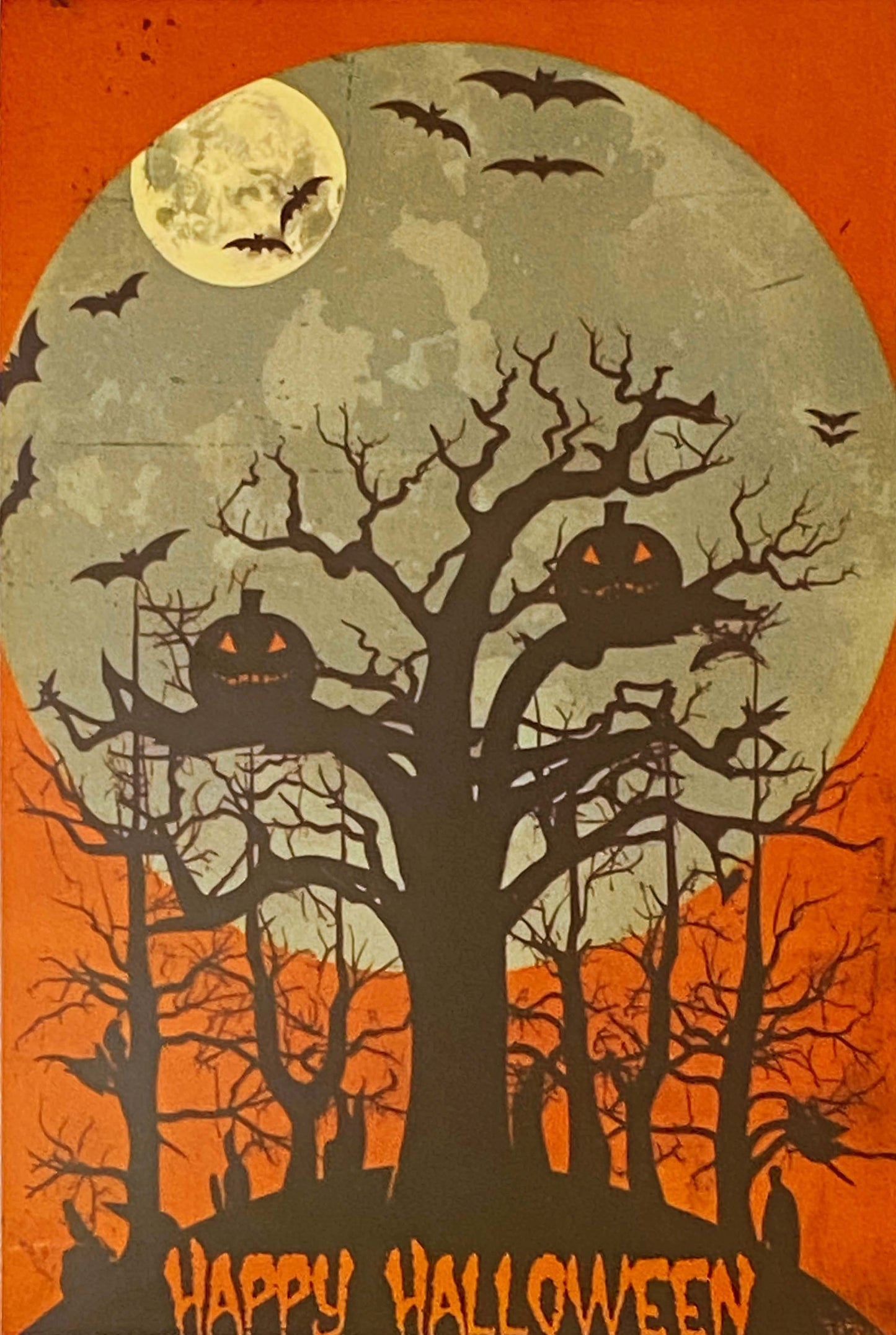 halloween spooky post card cards postcard postcards uk cute kawaii fun autumn witch withces black cat cats pumpkin pumpkins full moon magic magical occult witchcraft tree haunted house orange yellow vintage nostalgia retro vibes feel victorian young girl girls