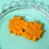 autumn silicone jumbo very large big beads bead uk cute kawaii craft supplies shop store orange yellow mustard leaf leaves print pattern patterned grey white mustard round 15mm 31mm beaded pen pens jewellery making  gold metallic