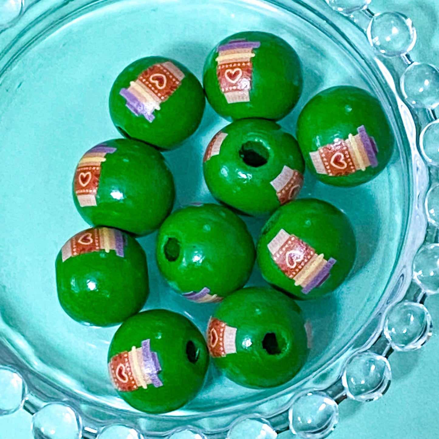 JUMBO CHRISTMAS Beads 15mm WOODEN