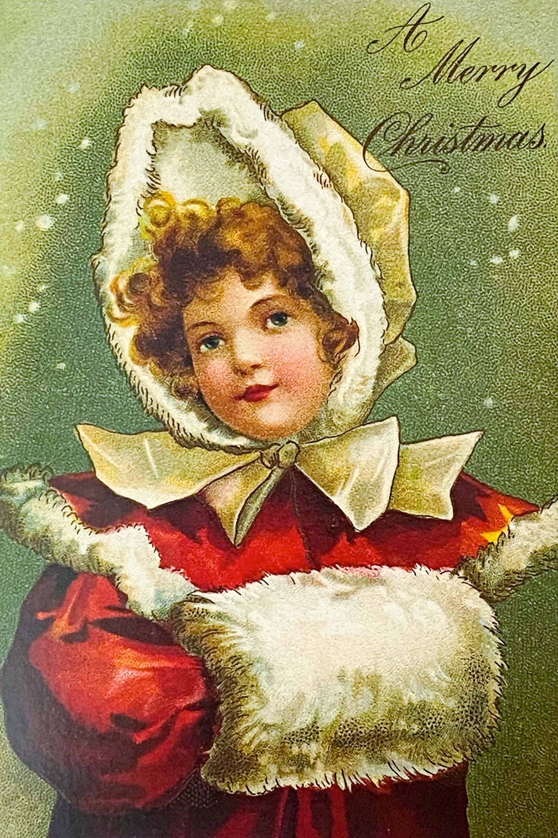 nostalgic christmas feastive victorian retro vintage postcard postcards post card cards uk cute kawaii stationery gift gifts santa claus deer snow girl 