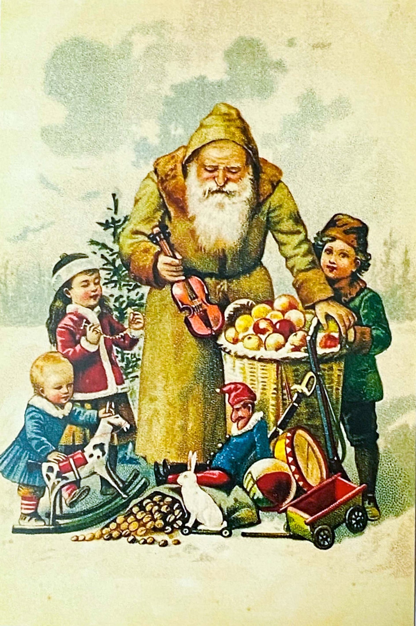nostalgic christmas feastive victorian retro vintage postcard postcards post card cards uk cute kawaii stationery gift gifts santa claus deer snow girl 
