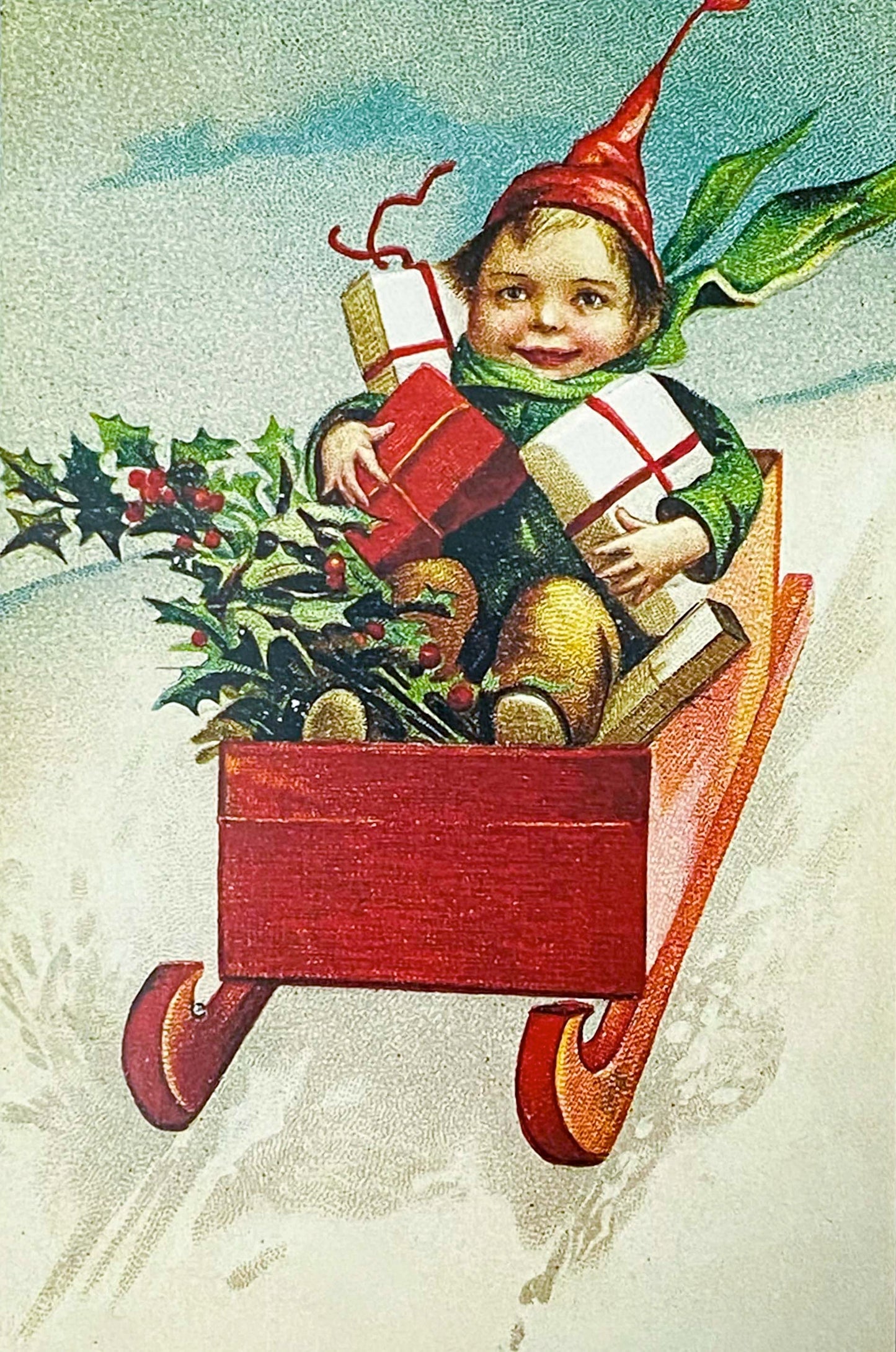 nostalgic christmas feastive victorian retro vintage postcard postcards post card cards uk cute kawaii stationery gift gifts santa claus deer snow girl 