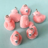 Flocked Large ANIMAL CHARM -DOG CAT BEAR CHICK PANDA BUNNY DUCK