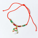 CHRISTMAS Cord Adjustable Beaded & Charm BRACELET