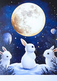 winter snow snowy animal animals polar bear bears fox bunny rabbit deer reindeer rudolph dolphin seal postcard postcards post card cards uk cute kawaii blue sun moon moonlight