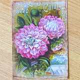 seed seeds catalogue vintage retro victorian old nostalgic flower flowers floral postcard postcards card cards greetings birthday happy uk cute kawaii pretty pink purple individual stationery shop store envelopes stickers seal seals tulip tulips hyacinth hyacinths rose roses