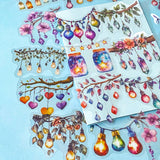 TWINKLING LIGHTS Clear Stickers- 22 Large Decorative Stickers (65mm)