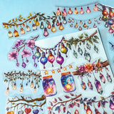 TWINKLING LIGHTS Clear Stickers- 22 Large Decorative Stickers (65mm)