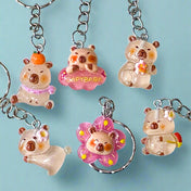 capybara keyring uk cute kawaii resin glow in the dark luminous fun gift gifts shop store animal animals cuddly silver