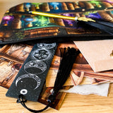 curated vintage stationery gift set with canvas potion pouch, feather pen, bookmark and ephemera papers
