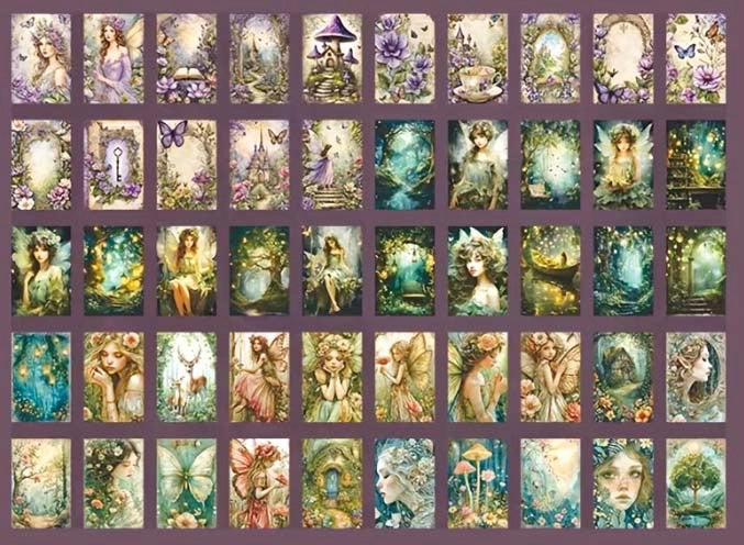 Fairytale Mini Sticker Book- 50 Magical Illustration Stickers - Forest Fairy or Fairy Tale