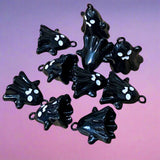 spooky scary black dark ghost ghosts charm charms metal enamel pendant uk cute kawaii craft supplies shop store 3d large 21mm hollow halloween
