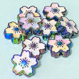 JUMBO ACRYLIC IRIDESCENT FLOWER BEADS 20mm