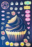 build a cake cakes cupcake macaroon macaron muffin food kawaii cute activity puzzle game sticker stickers for kids children uk stationery stocking filler fillers gift gifts