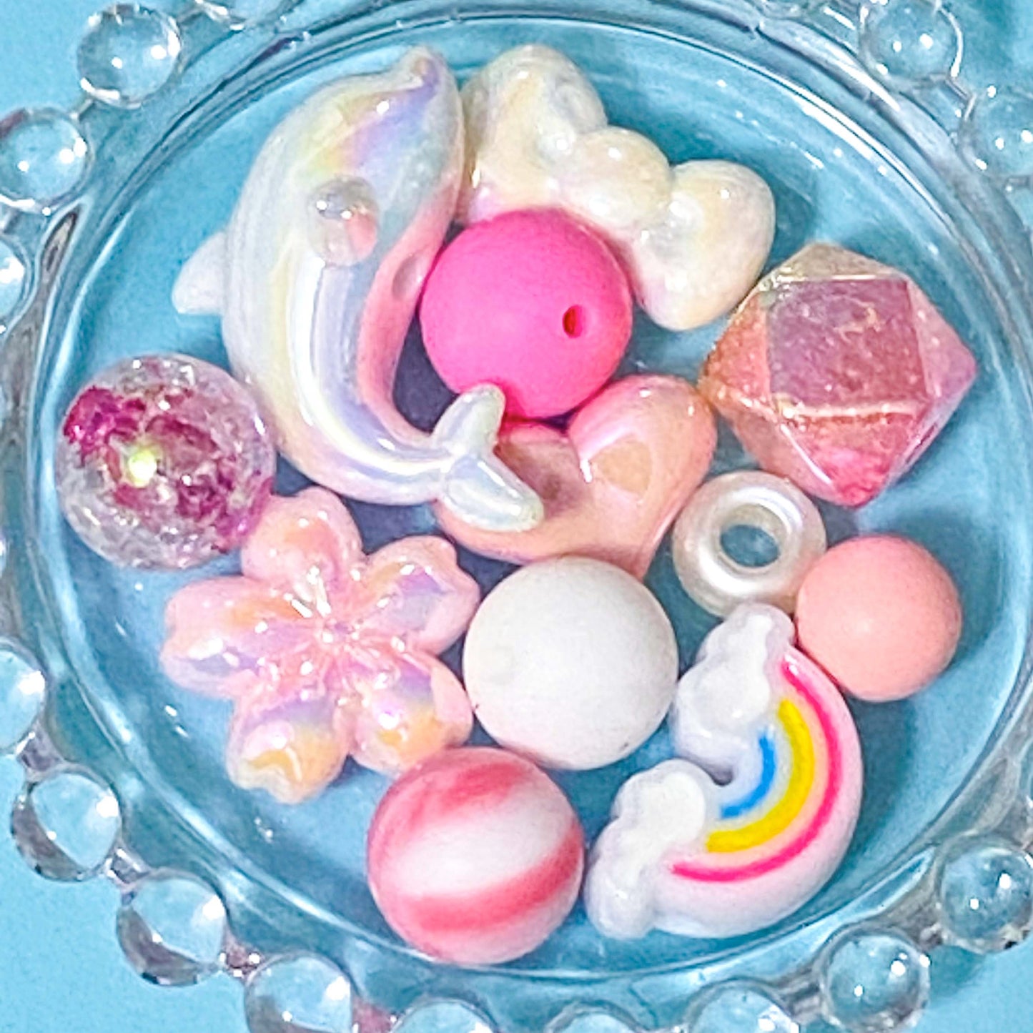 COLOUR THEMED Bead Bundle of 12 Large Acrylic & Silicone
