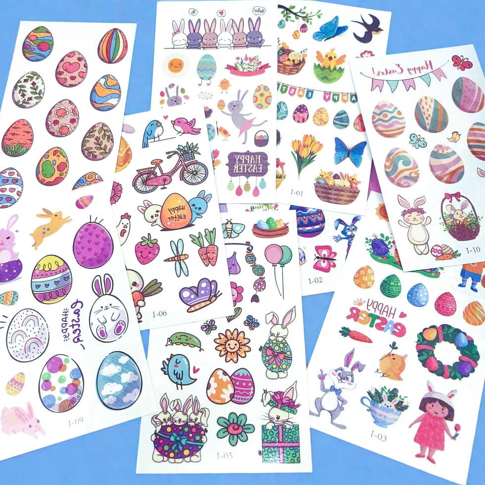 uk cute kawaii temporary tattoo tattoos kids child children easter spring gift gifts 