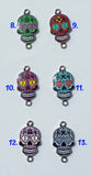 SUGAR SKULL Enamel Charms -Gold or Silver Tone