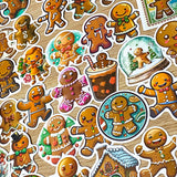 gingerbread men man ginger bread christmas laptop sticker stickers pack set uk cute kawaii brown stationery gift gifts shop store fun kids festive