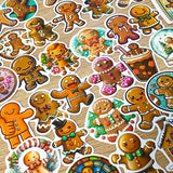 gingerbread men man ginger bread christmas laptop sticker stickers pack set uk cute kawaii brown stationery gift gifts shop store fun kids festive