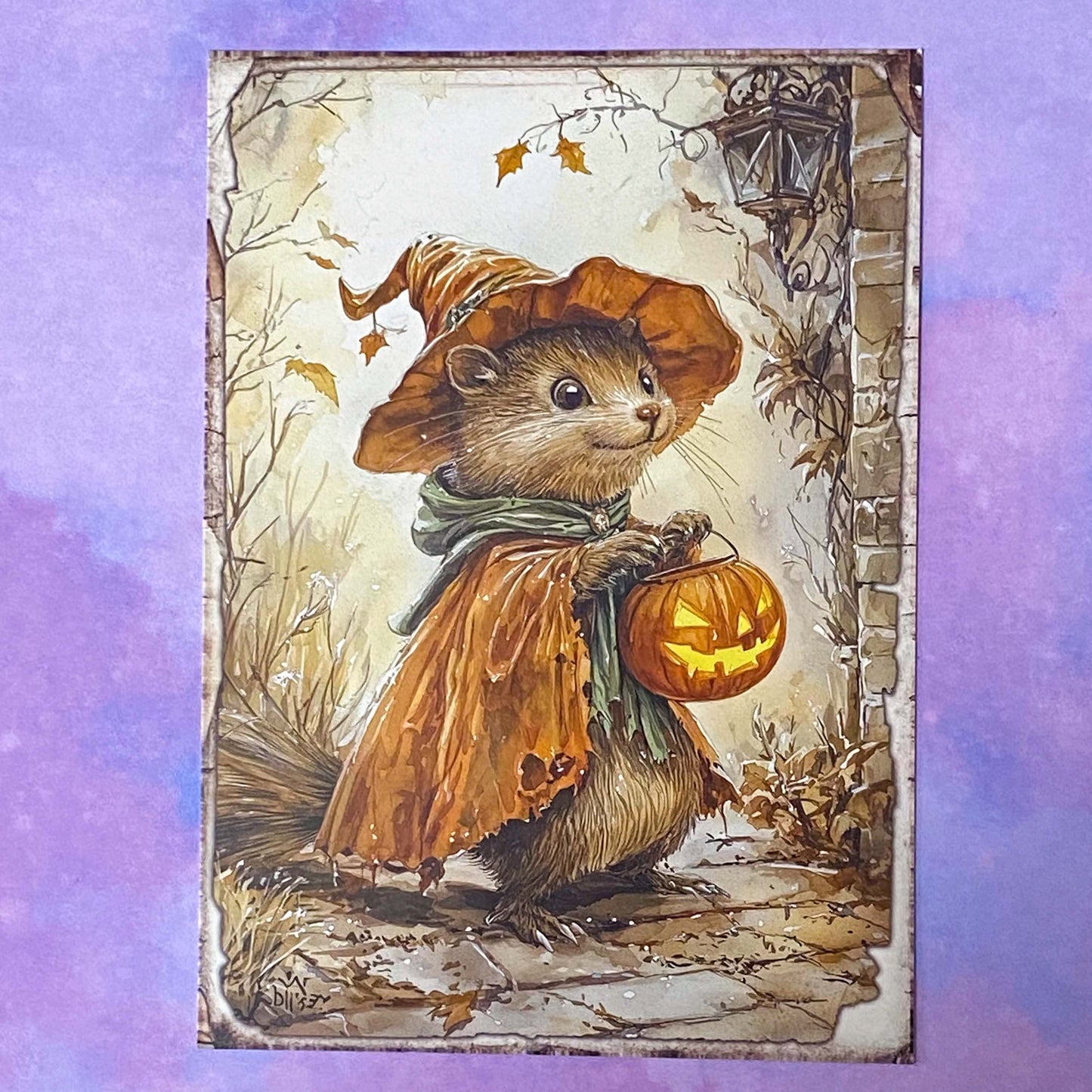 pumpkin pumpkins retro vintage halloween spooky animal animals woodland cute kawaii creatures postcard postcards post card cards sticker stickers hedgehog squirrel cat kitten dog puppy rabbit stoat weasel mouse mice owl bird uk stationery supplies planner addict gift gifts shop store deer
