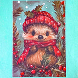cute kawaii postcard postcards post card cards uk individual animal animals stationery shop store uk polar bear bears hedgehog hedgehogs fox foxes rabbit rabbits bunny bunnies hare hares cat cats kitten owl owls bird birds puppy dog dogs colourful red and green festive christmas foliage holly berries woodland snow snowflakes