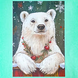 cute kawaii postcard postcards post card cards uk individual animal animals stationery shop store uk polar bear bears hedgehog hedgehogs fox foxes rabbit rabbits bunny bunnies hare hares cat cats kitten owl owls bird birds puppy dog dogs colourful red and green festive christmas foliage holly berries woodland snow snowflakes