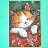 cute kawaii postcard postcards post card cards uk individual animal animals stationery shop store uk polar bear bears hedgehog hedgehogs fox foxes rabbit rabbits bunny bunnies hare hares cat cats kitten owl owls bird birds puppy dog dogs colourful red and green festive christmas foliage holly berries woodland snow snowflakes