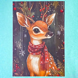 RED & GREEN Individual FESTIVE ANIMAL POSTCARD